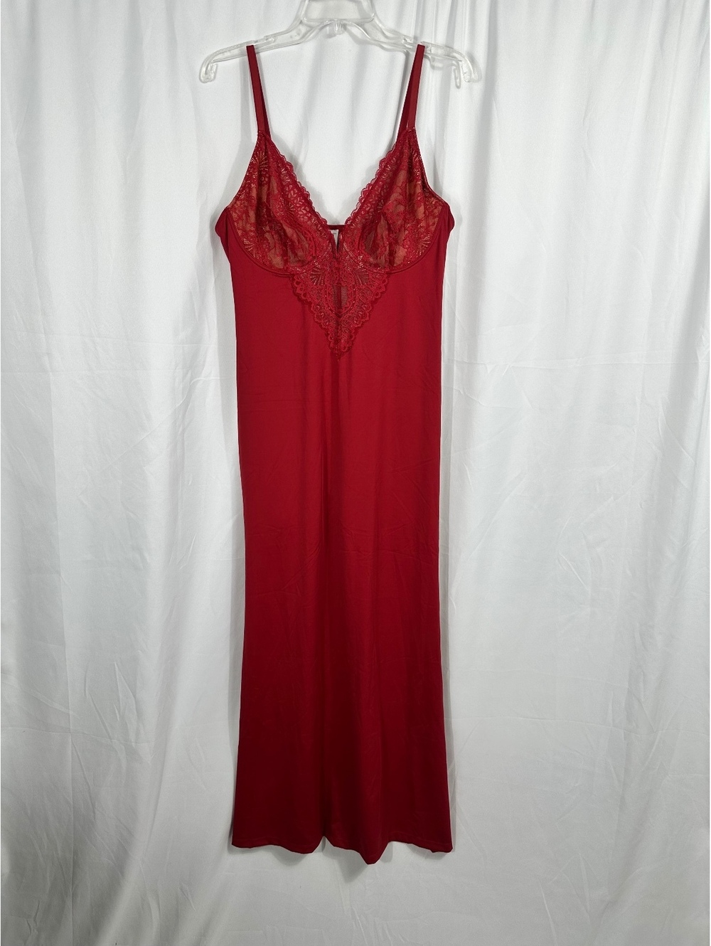 Poptlush Women's Red Lace Detail Maxi Slip Dress Shapewear XXL